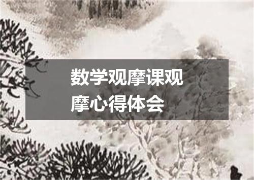 数学观摩课观摩心得体会