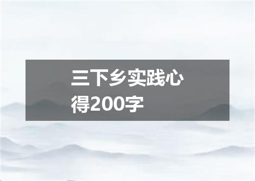 三下乡实践心得200字