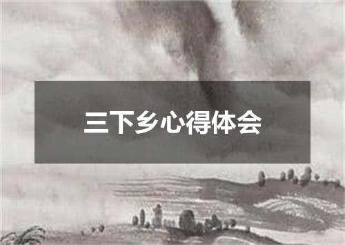 三下乡心得体会