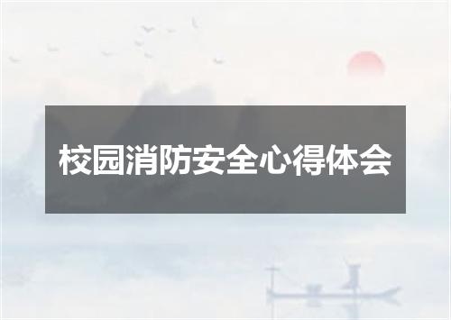 校园消防安全心得体会