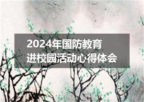2024年国防教育进校园活动心得体会