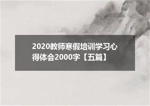 2020教师寒假培训学习心得体会2000字【五篇】