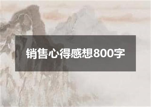 销售心得感想800字