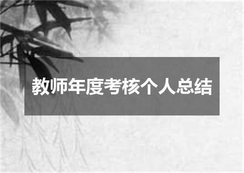 教师年度考核个人总结