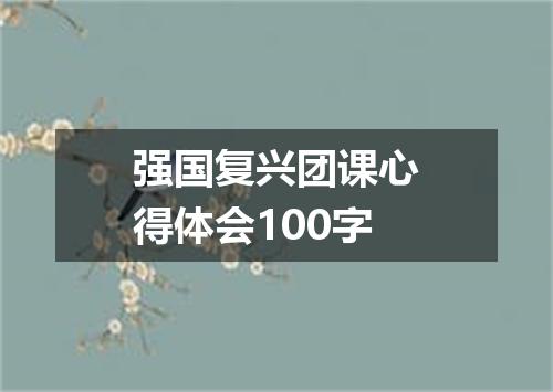 强国复兴团课心得体会100字
