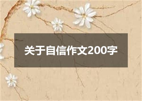 关于自信作文200字