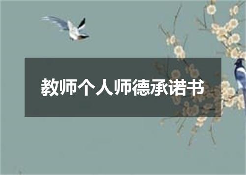 教师个人师德承诺书