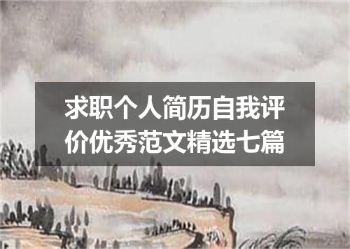 求职个人简历自我评价优秀范文精选七篇