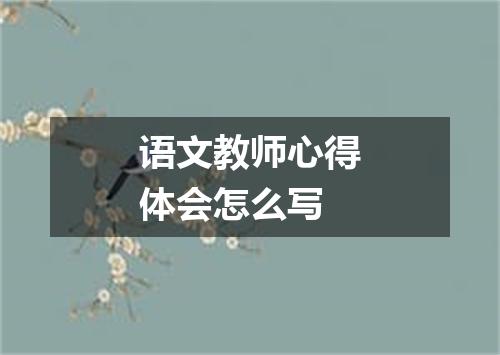语文教师心得体会怎么写