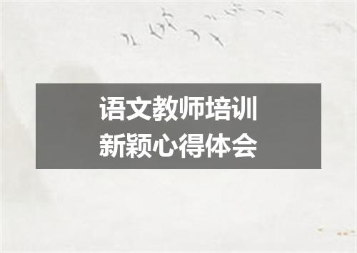 语文教师培训新颖心得体会