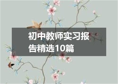 初中教师实习报告精选10篇