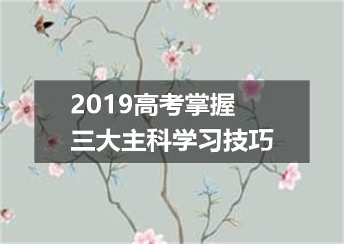 2019高考掌握三大主科学习技巧