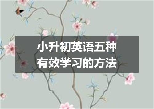 小升初英语五种有效学习的方法
