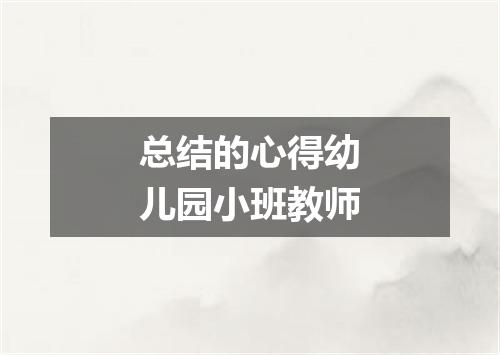 总结的心得幼儿园小班教师