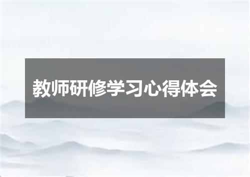 教师研修学习心得体会