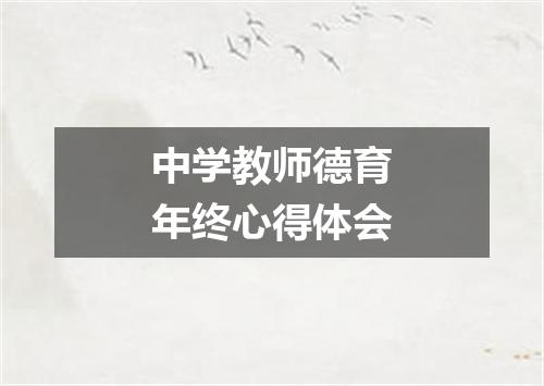 中学教师德育年终心得体会