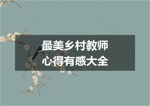 最美乡村教师心得有感大全