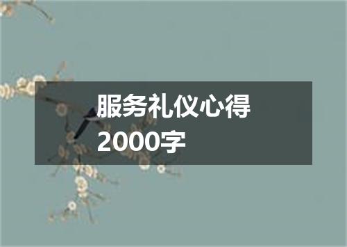 服务礼仪心得2000字