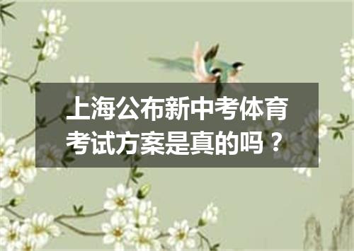 上海公布新中考体育考试方案是真的吗？