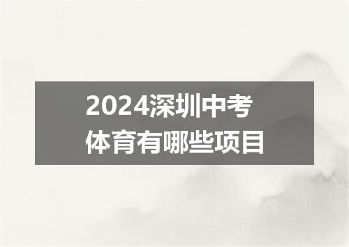 2024深圳中考体育有哪些项目