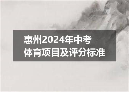 惠州2024年中考体育项目及评分标准