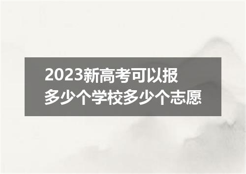 2023新高考可以报多少个学校多少个志愿