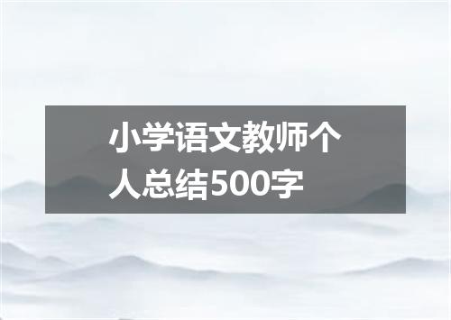 小学语文教师个人总结500字