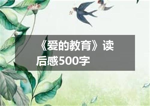 《爱的教育》读后感500字