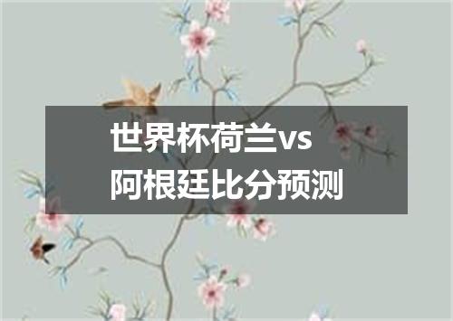 世界杯荷兰vs阿根廷比分预测