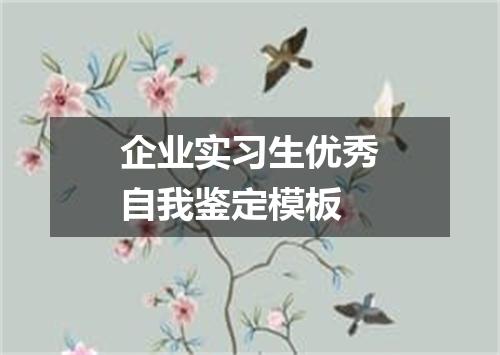 企业实习生优秀自我鉴定模板