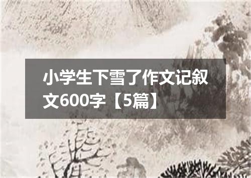小学生下雪了作文记叙文600字【5篇】