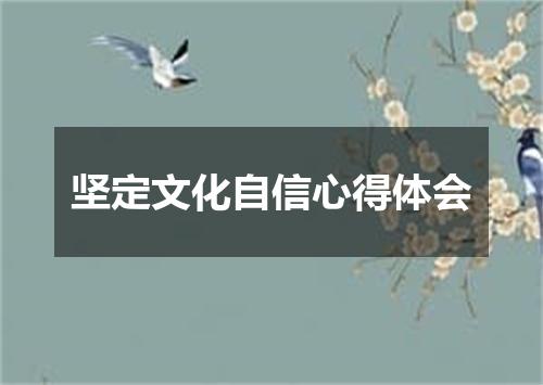 坚定文化自信心得体会