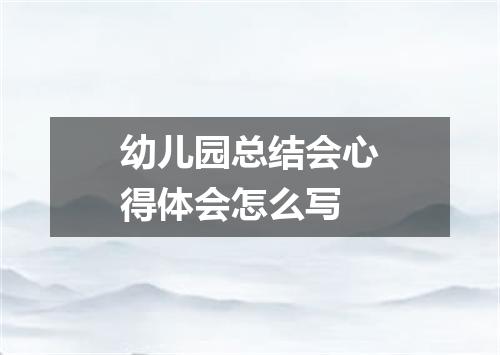 幼儿园总结会心得体会怎么写