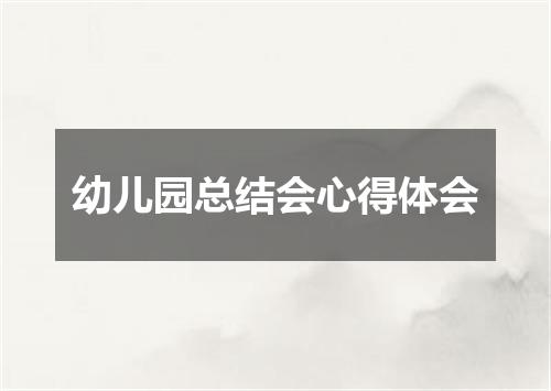 幼儿园总结会心得体会