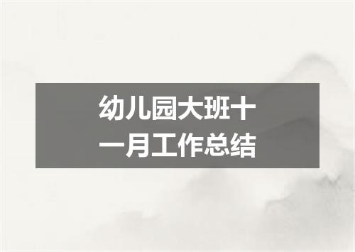 幼儿园大班十一月工作总结