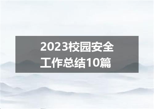 2023校园安全工作总结10篇