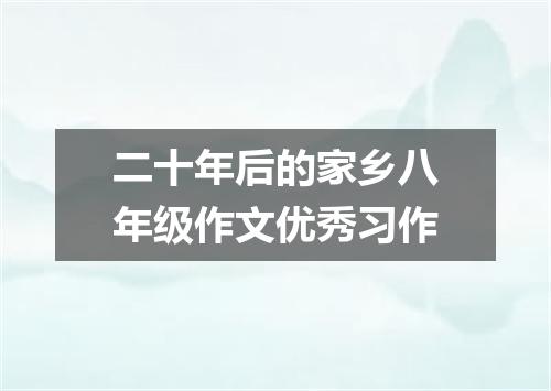 二十年后的家乡八年级作文优秀习作