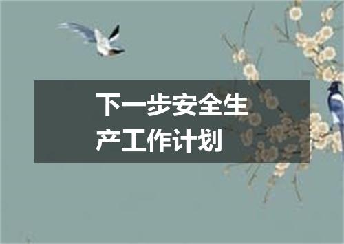 下一步安全生产工作计划