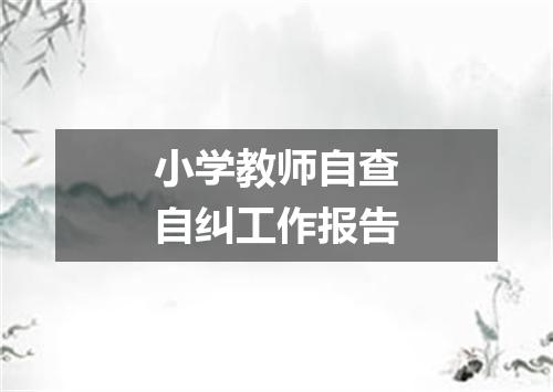 小学教师自查自纠工作报告
