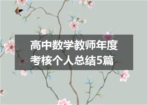 高中数学教师年度考核个人总结5篇
