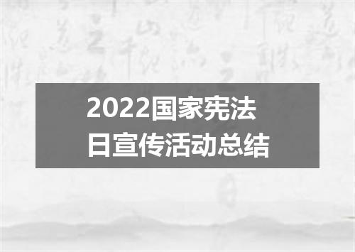 2022国家宪法日宣传活动总结