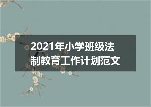 2021年小学班级法制教育工作计划范文
