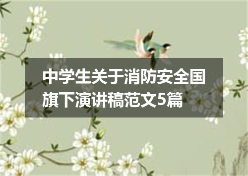 中学生关于消防安全国旗下演讲稿范文5篇