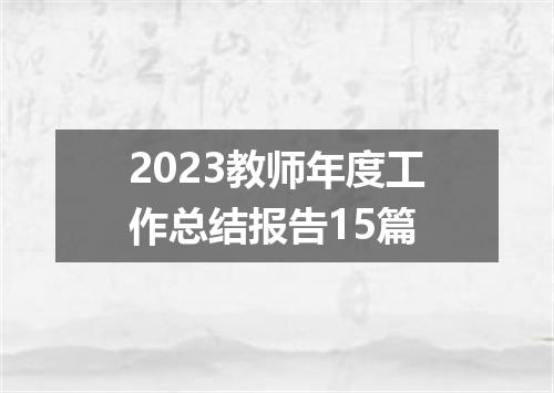 2023教师年度工作总结报告15篇