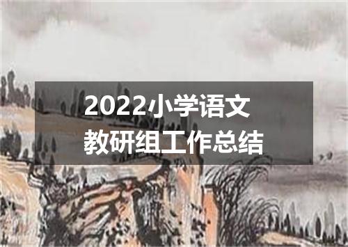 2022小学语文教研组工作总结