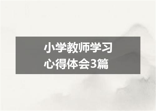 小学教师学习心得体会3篇