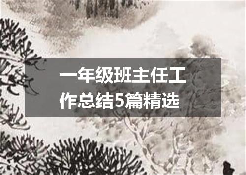一年级班主任工作总结5篇精选