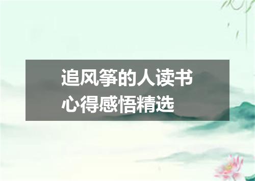 追风筝的人读书心得感悟精选