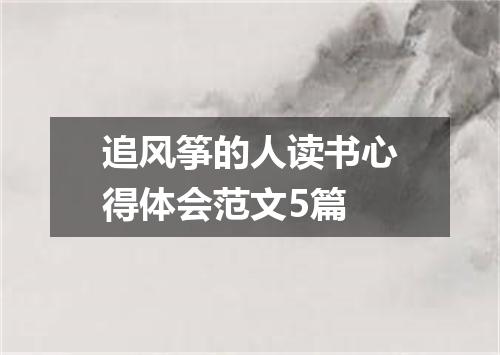 追风筝的人读书心得体会范文5篇