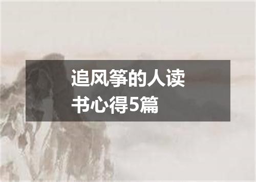 追风筝的人读书心得5篇